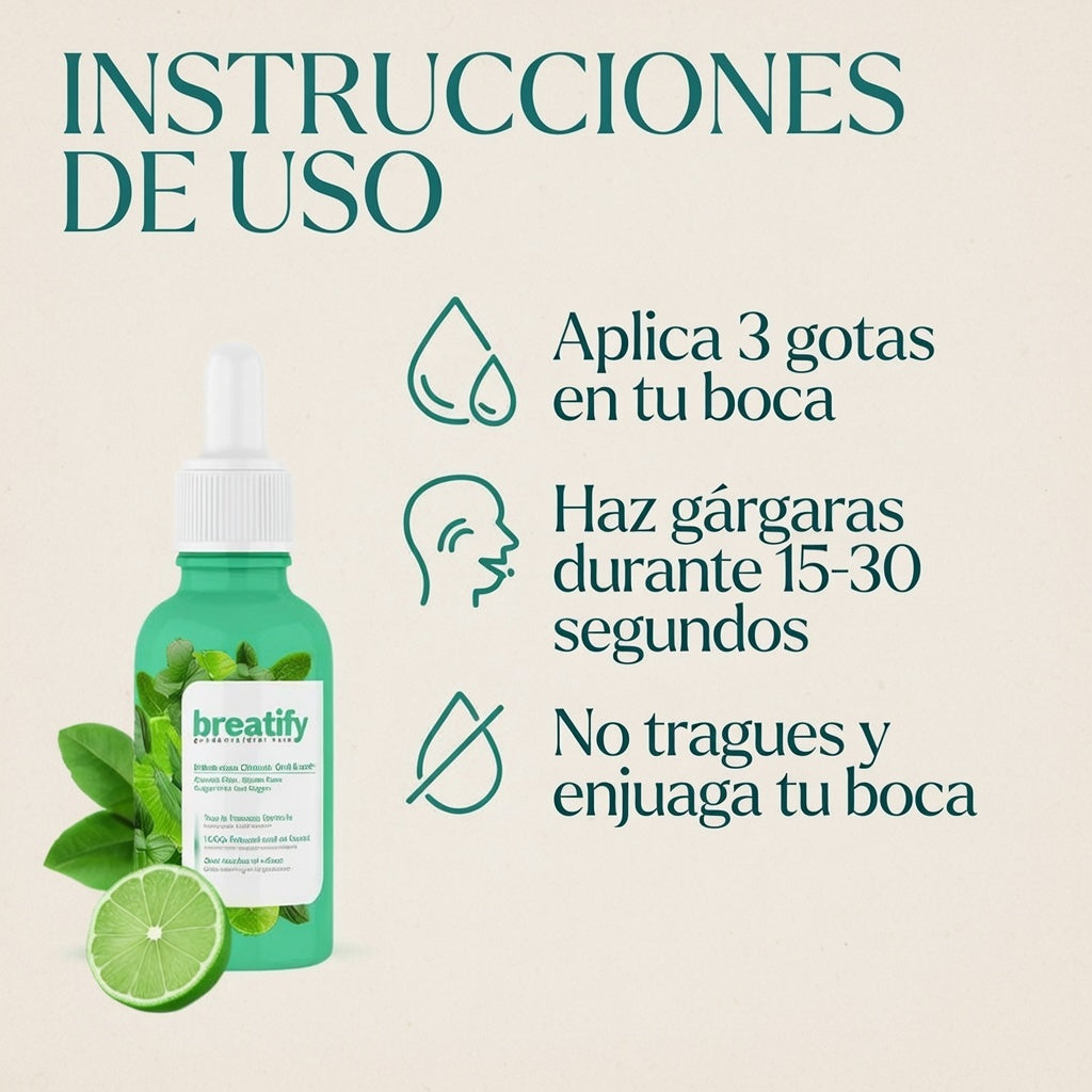BREATIFY – ELIMINADOR DE MAL ALIENTO CRÓNICO – LIMPIEZA ANTIBACTERIAL PARA LENGUA Y DIENTES – SOPORTE PRODENTAL