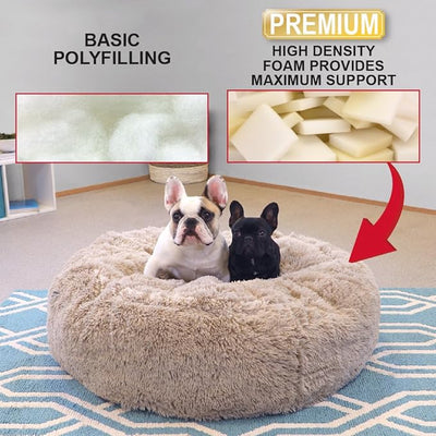 Cama puff de 60cm relleno con algodón suave para mascota
