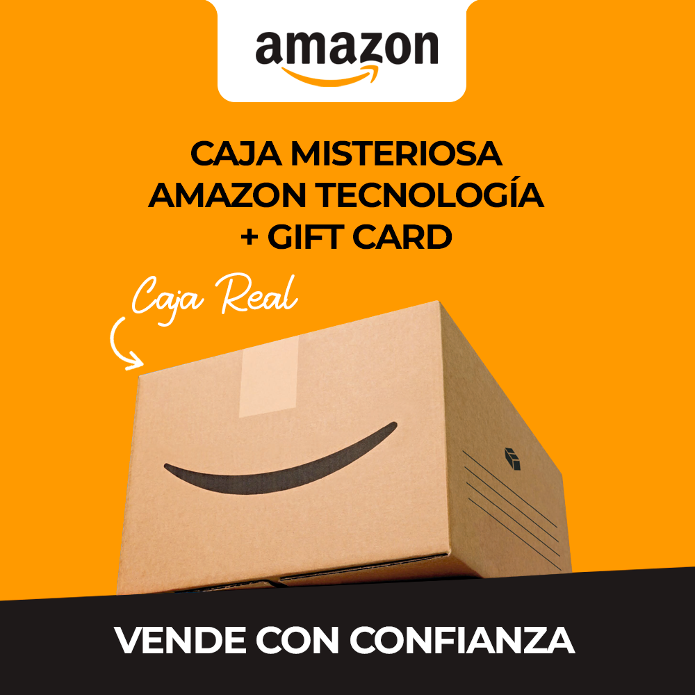 CAJA MISTERIOSA GRANDE TECNOLOGÍA - 6 productos con gif card de 10$ + caja amazon