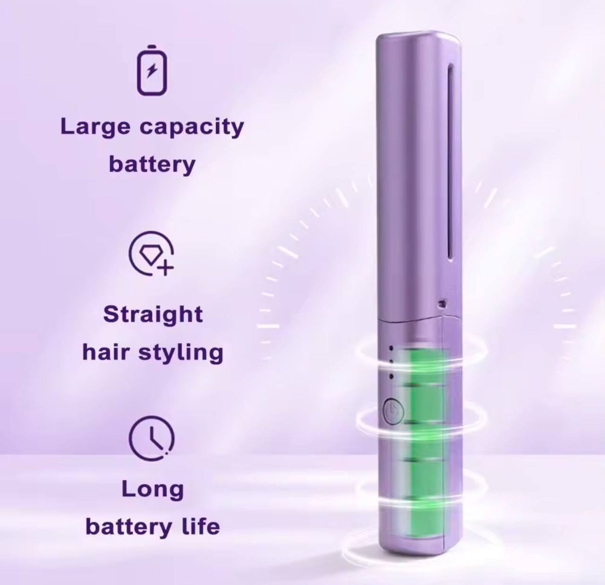 CEPILLO ALISADOR PORTÁTIL MINI - 3 MODOS DE CALOR, PERFECTO PARA LLEVAR EN LA CARTERA Y EVITAR EL CABELLO DESARREGLADO