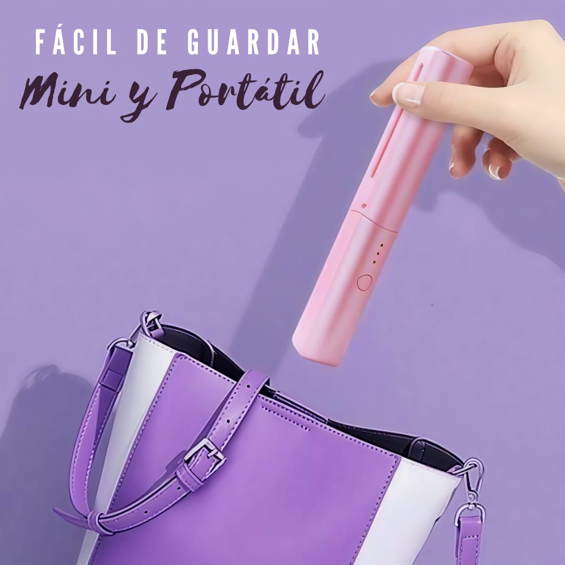 CEPILLO ALISADOR PORTÁTIL MINI - 3 MODOS DE CALOR, PERFECTO PARA LLEVAR EN LA CARTERA Y EVITAR EL CABELLO DESARREGLADO