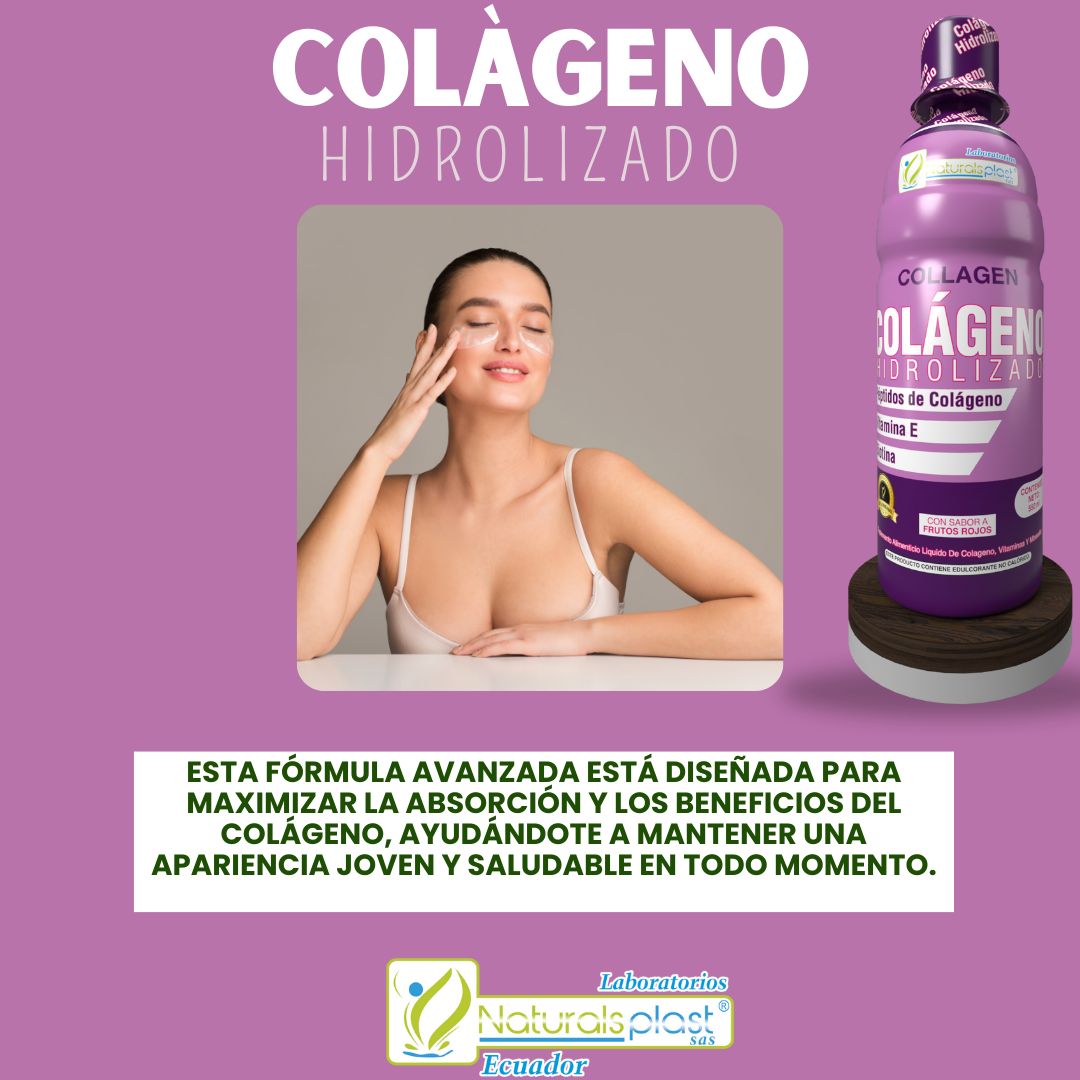COLÁGENO HIDROLIZADO LIQUIDO - PÉPTIDOS DE COLAGENO HIDROLIZADO, VITAMINA E, C, BIOTINA Y B12