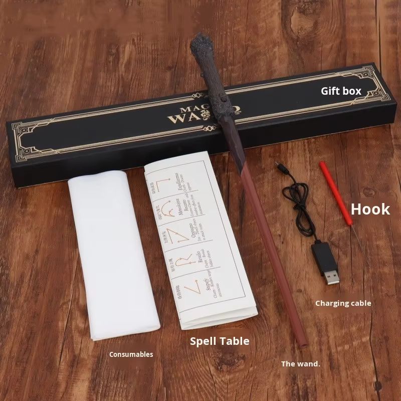 VARITA DE HARRY POTTER LANZA FUEGO REAL - VARITA RECARGABLE PARA REGALO O COLECCIÓN AUTENTICA