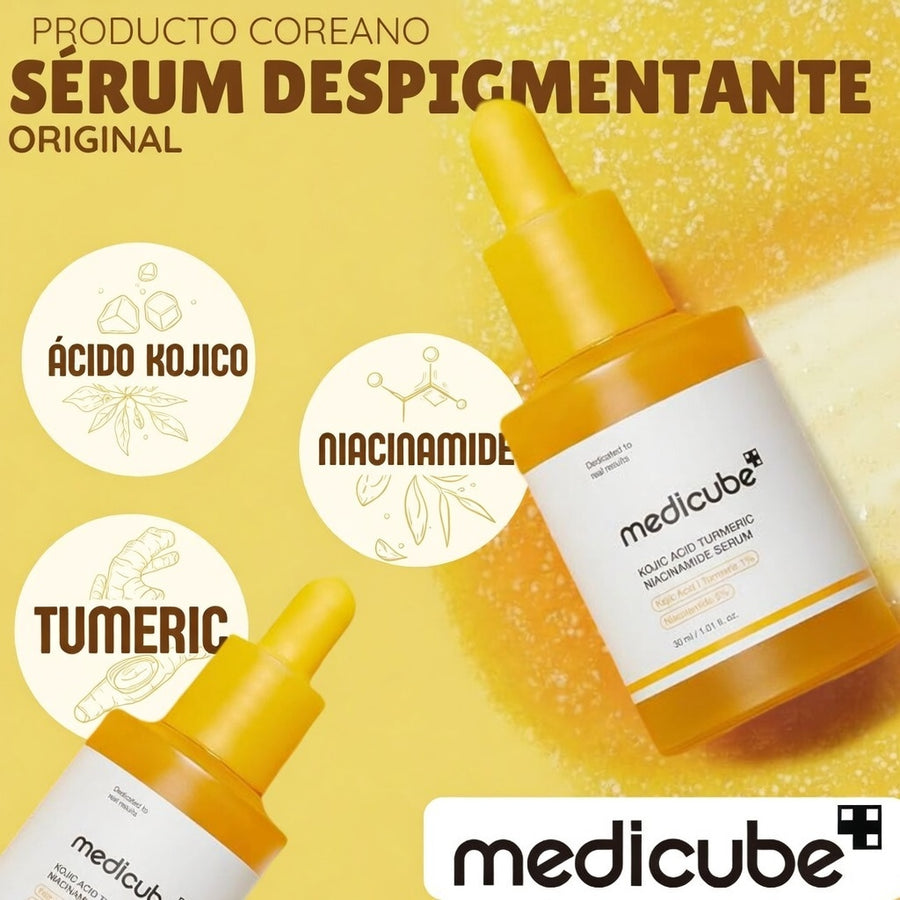 MEDICUBE - SERUM DESPIGMENTANTE TUMERIC CON NIACINAMIDA, ACIDO KOJICO Y VITAMINA E - ORIGINAL