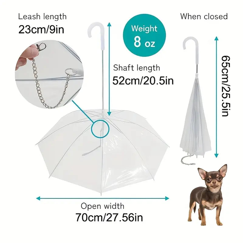 Paragua para mascota portátil, mantén a tu peludo libre de la lluvia