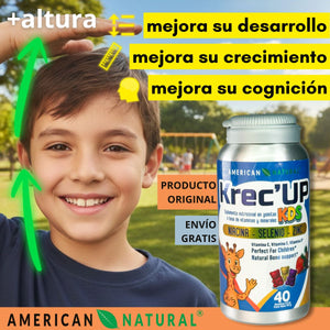 KRECE UP - GOMITAS PARA EL DESARROLLO DE ALTURA PARA NIÑOS de 4 a 9 AÑOS 📏 MÁS CRECIMIENTO Y ALTURA